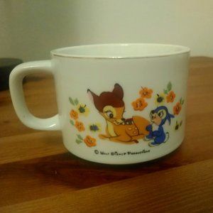 1970s Porcelain Sango Japan BAMBI Mug from Walt Disney Productions